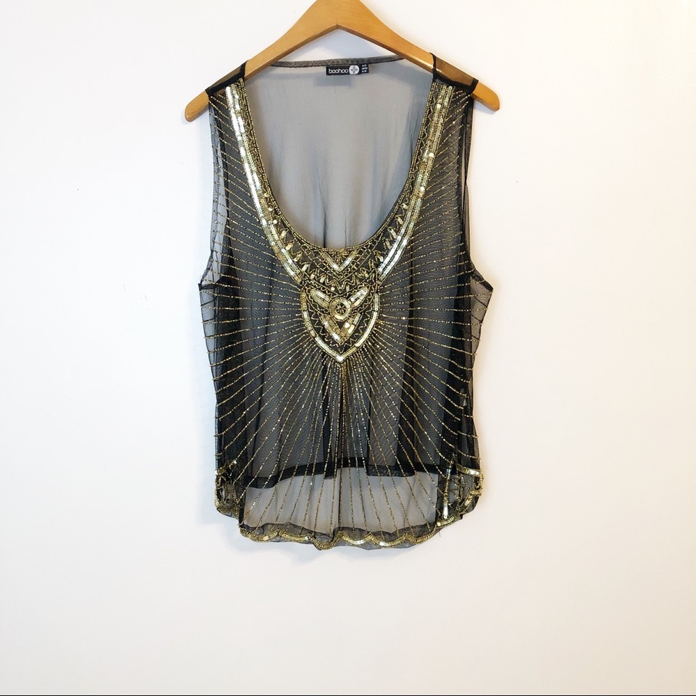 Host Pick 🎉 BooHoo: Embellished Front Swing Top